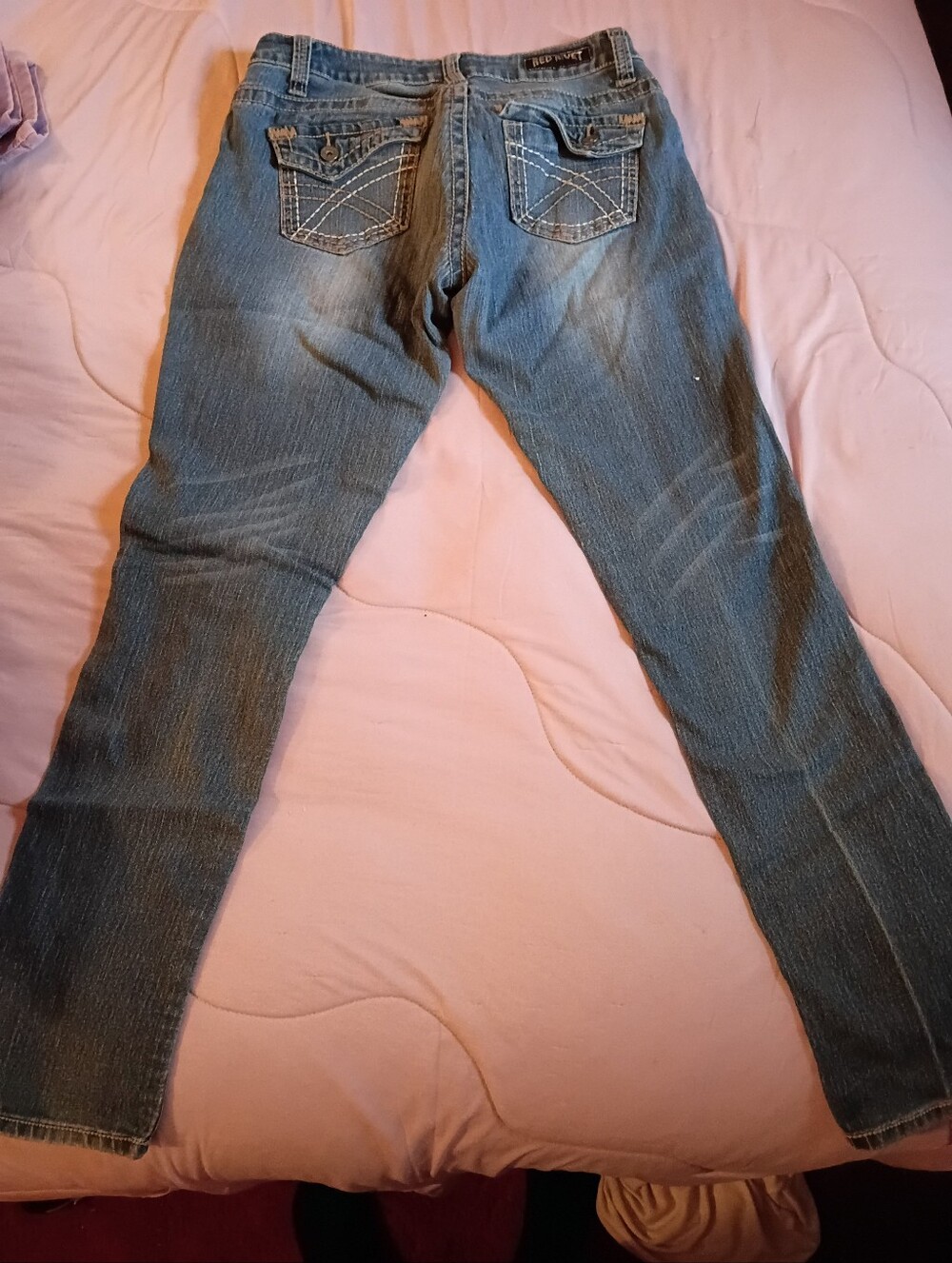 Red Rivet Jeans - Picture 2 of 3